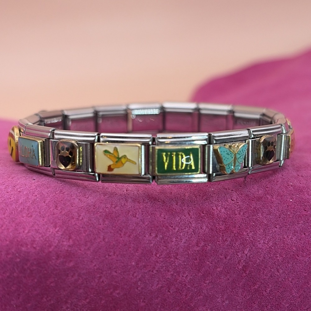 READY TO WEAR Italian Charm Bracelet with 18 Mixed Vintage Charms – Unique Gift - Picture 2 of 6